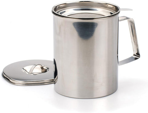 RSVPInternational Endurance Stainless Steel Fryer's Friend Pot Can, 6 Cup | For Cooking Oil, Fats, Olive Oils, Coconut Oil & More | Includes Mesh ...