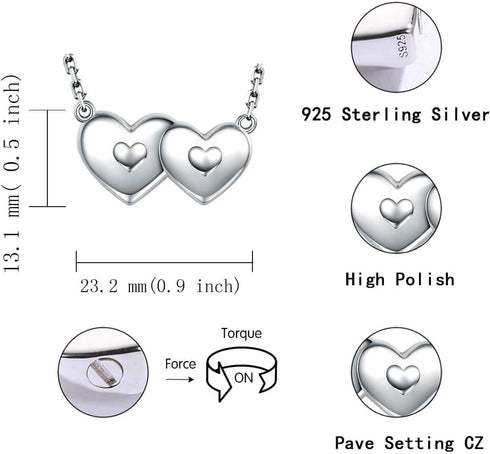 Sterling Silver Urn Ash Necklace Bracelet Holds Two - Forever in My Heart Cremation Pendant Women Memorial Jewelry Bereavement Keepsake Gift for L...