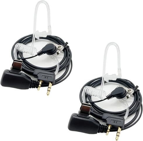 Walkie Talkies Earpieces(2 Packs) with Mic 2 Pin Covert Air Acoustic Tube Headset for Baofeng UV-5R BF-888S BF-F8HP Retevis H-777 Kenwood Pxton Pu...
