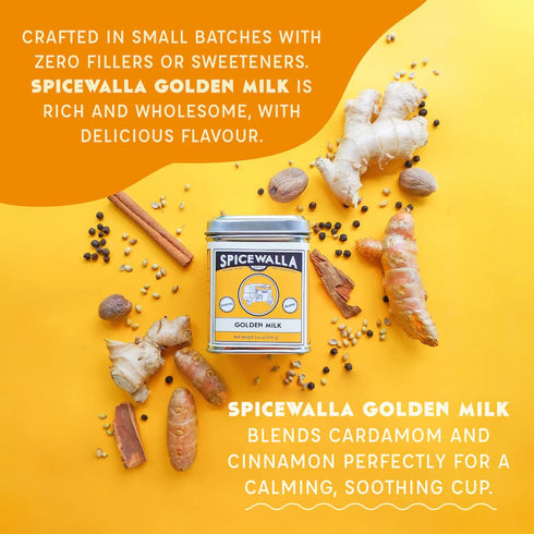 Spicewalla Golden Milk Powder - Cinnamon, Ginger, Turmeric Drink Tea or Latte Mix...