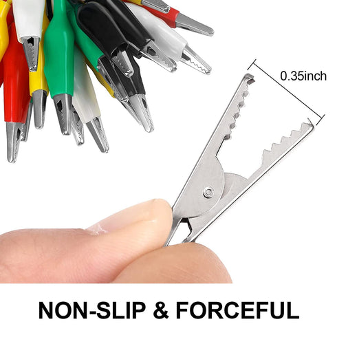 20 PCS Alligator Clips Electrical, 5-Color 21.5inch Test Leads with Alligator Clips, Stamping Jumper Wires for Electrical Testing, Circuit Connect...