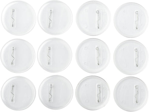 12 Buttons to Design 2.5" Diameter Clear, Pop & Place Your Insert, Pin Back on Clothes, Hats, Bags, for Kids & Adults, Athlete and Events Support,...