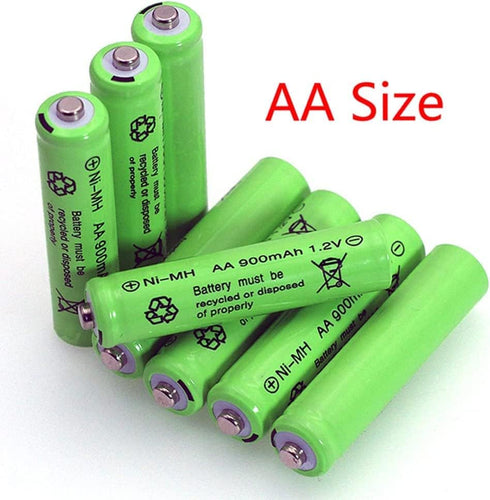 10 Packs 1.2V AA 900mAh Ni-MH Rechargable Batteries for Solar Lights, Garden Lights, Remotes, Mice...