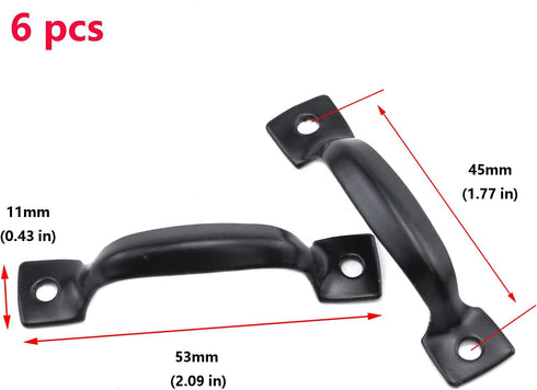 Antrader Cabinet Hardware Handle Pull-Black, 1-3/4" (45mm) Hole Centers, 6 Pack...
