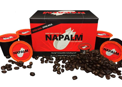 Napalm Coffee Extra Dark Roast, 100 Percent Arabica, Single Serve Cups for Keurig K-Cup Pod Brewers, 12 Count (Pack of 2)...