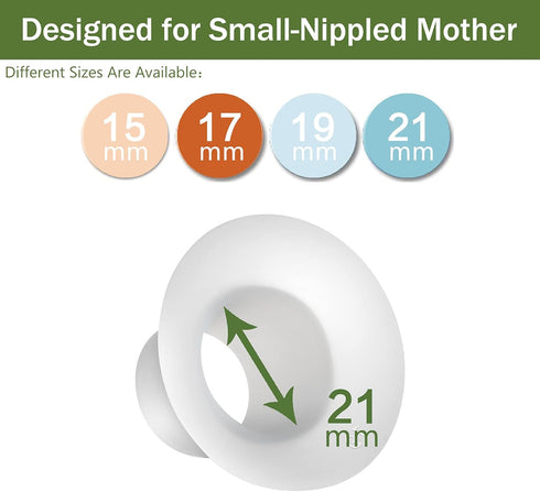 21mm Silicone Flange Inserts for Spectra S1 S2, Medela Breast Pump Shields, Freestyle, Harmony, Sonata to Reduce 24mm Elastic Nipple Tunnel Down t...