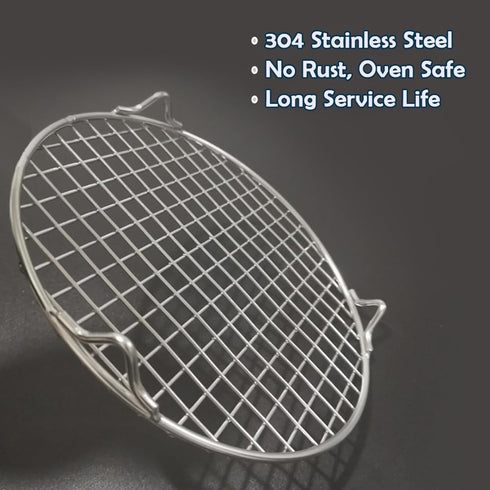 Round Steaming Rack with Legs Cooling and Baking Barbecue Rack Dia 8.9" 304 Stainless Steel Straight Wire for Air Fryer Instant Pot Pressure Cooke...