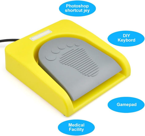 iKKEGOL USB Single Foot Switch Control One Key Customized Computer Keyboard Action Pedal HID Yellow...