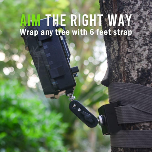 TreeDude Metal Mounting Bracket for Trail Camera & Game Camera Solar Panel, Durable Holder Tree Tied, Mounting Kit with Natural Brown Strap*1...