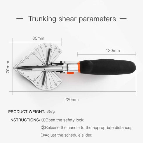 Multi Angle Miter Shear Cutter Hand Tools,45-135 Degree Adjustable Angle Scissors Trim Shears Tools for Vinyl Wood Molding Trim, 2 Extra Spare Bla...