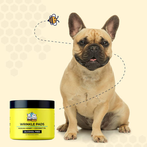 Wrinkle Wipes for English Bulldog,French Bulldog,Pug(Alcohol Free)- Dog Face Wipes For Wrinkles,Tail Pockets- Wrinkle Wipes Frenchie Bulldog. Say ...