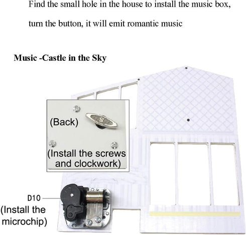 Spilay Music Movement for DIY Dollhouse Accessories,Romantic Manual Rotation Big Music Box Suitable for Most Doll House (Castle in The Sky)...