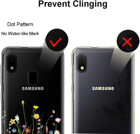 Unov Case Compatible with Galaxy A10e Galaxy A20e Case Clear with Design Soft TPU Shock Absorption Slim Embossed Pattern Protective 5.8 inch (Flow...