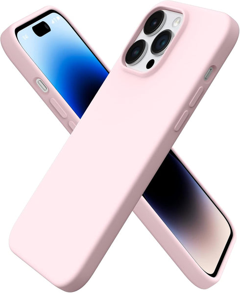 ORNARTO Compatible with iPhone 14 Pro Max Case 6.7, Slim Liquid Silicone 3 Layers Full Covered Soft Gel Rubber Phone Case Protective Cover with Mi...