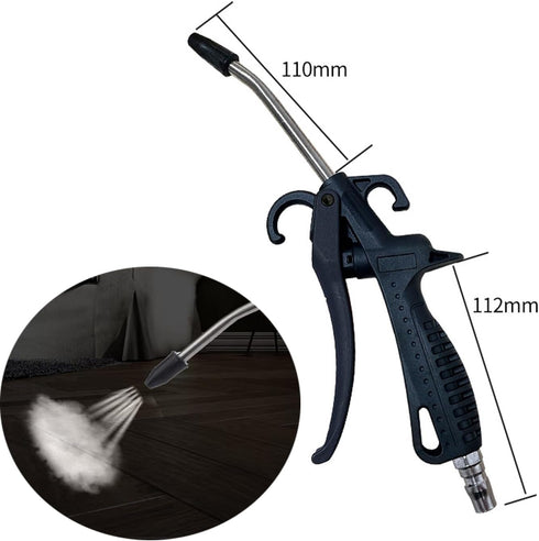 High Volume Air Blow Gun with Rubber Guard, Air Flow Nozzle, Industrial Household Air Blower Gun Angle Ben Jet Nozzle, Air Gun Pneumatic for Compr...