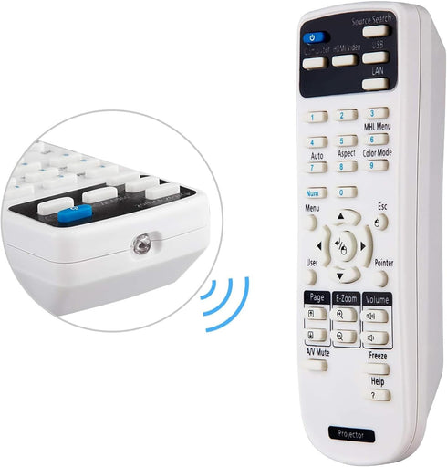 Universal Projector Remote Control for Epson Projector Home Cinema, Powerlite, EB-, EX, VS, H, BrightLink, EMP- Series Projectors...