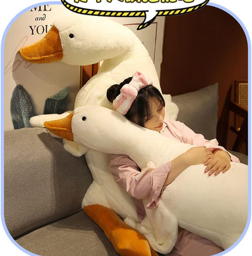 Goose Stuffed Animal Pillow Toy, Cute Giant White Goose Stuffed Animal Duck Plush Pillow,Super Soft Hugging Pillow,Swan Pillow White...