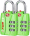 Forge TSA Luggage Combination Lock - Open Alert Indicator, Easy Read Dials, Alloy Body- Ideal for Travel, Lockers, Bags (Green 2Pk)...