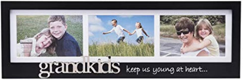 Malden Grandkids Keep Us Young at Heart - Silver Expression 3-Opening Frame, 4 by 6-Inch...