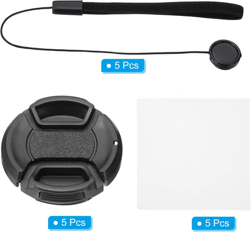 PATIKIL 40.5mm Lens Cap Set, 5Pack Sides Pinch Snap Camera Lens Cover for Front Len Suitable for 40.5mm Thread Universal DSLR Lenses for Nikon, fo...