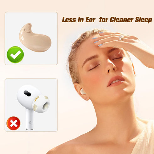 Nude Sleep Hidden Headphones Wireless Invisible Earbuds for Sleeping Sleep Tiny Earbuds for Side Sleepers Headphone to Sleep in Tiny Smallest Invi...