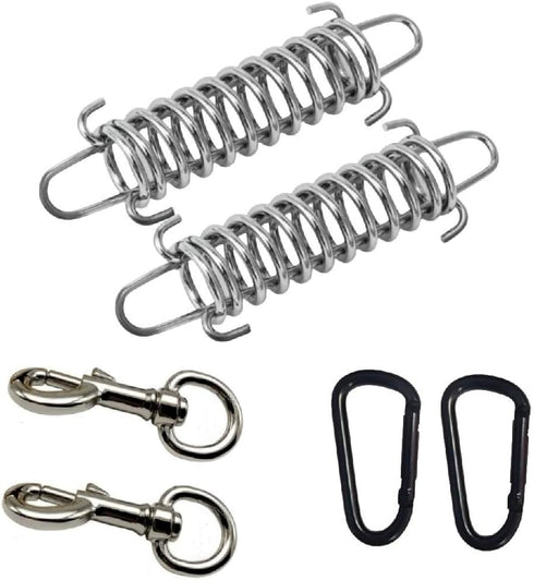 Dog Leash Metal Shock Absorbing Spring Buckle Sun Shade Spring Heavy Duty Steel Tent Rope Fixed Buckle Tensioner for Outdoor Camping Dog Training,...