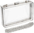 WEDDINGHELPER Transparent Clear Acrylic Square jelly Evening Bag for Women,Fashion Lovely Shoulder Bag for Dinner Party Travel (CLEAR&Sliver1)...