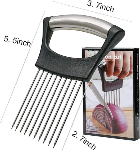 ESINAM Onion Slicer Holder, Premium Vegetable Slicer Cutter for Potato and Tomato, Sharp Stainless Steel Food Slicer Assistant Tool for Slicing Fr...