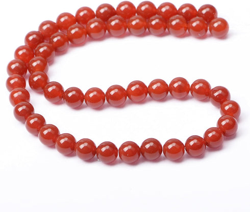 AD Beads Natural Gemstone Round Loose Beads 15" for Bracelet Necklace Earrings Jwelery Making Crafts DIY (8mm, Red Agate)...