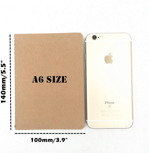 ALIMITOPIA 6pcs Travelers' Notebook Thread-bound Journal Diary Memo Pad,A6 Size & 30 sheets(Dot Gridding Pages)...