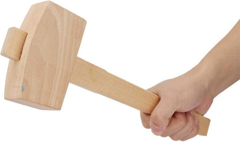 13.8'' Beech Wood Mallet, Manual Ice Hammer Mallet Solid Carpenter Wooden Hammer, Woodworking Carving Mallet Woodworking Hand Tool...