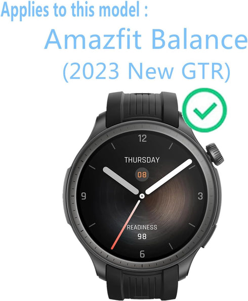 Compatible for Amazfit Balance (2023 New GTR) Screen Protector (3 Pack) SmartWatch 9H Tempered Glass Film Clear Bubble-Free...