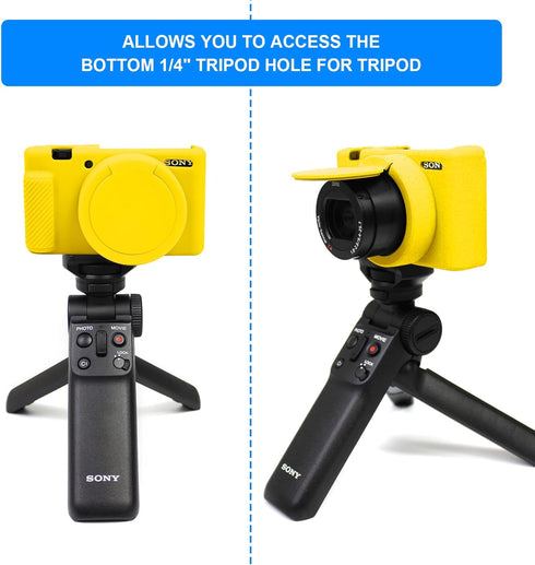 Camera Case for Sony ZV-1 Camera Removable Lens Cover,Anti-Scratch Silicone Soft Camera Case Compatible with Sony ZV-1 ZV1 Camera(Yellow)...