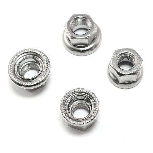 4pcs Track Nut Bicycle Bike Wheel Hub Axle Nuts M10 Rear Axle Nuts + M9 Front Axle Nuts Bicycle Accessories 7075 Aluminum Alloy Screw...