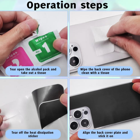 Phone Cooler, 2pcs Heat Tranfer C-Film Tape Thermal Pads Heat Sink Thermal Stickers Cooling Pads Compatible with iPhone 13/14/15/Pro(6.1inch Scree...