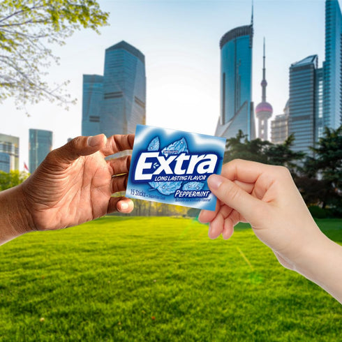 EXTRA Peppermint Sugar Free Chewing Gum, 15 pieces (3 Pack)...