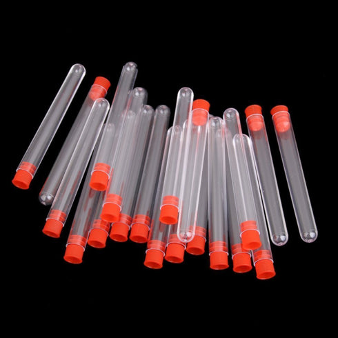 35ml Hard Plastic Test Tube with Cap, 20x153mm,Pack of 10...