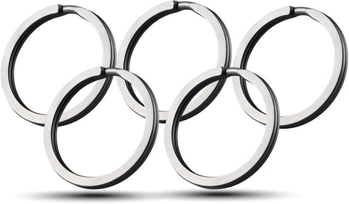 5 Pack Titanium Key Rings - Heavy Duty 25mm Split Key Rings, Titanium Gray Finish, Corrosion-Resistant & Lightweight for Keys, EDC Gear & Accessor...