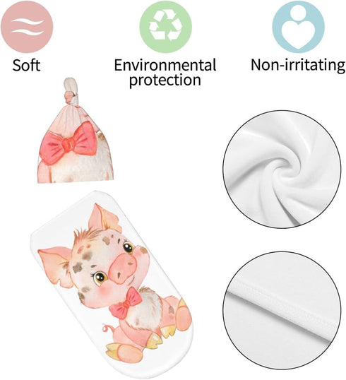 Little Baby Cute Pig Baby Swaddle Blankets for 0-6 Months Girl Adjustable Newborn Swaddles Sleep Sack...