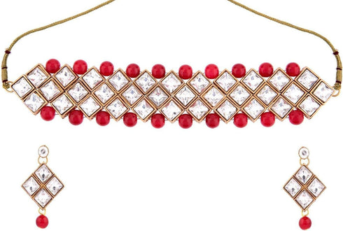 Efulgenz Indian Bollywood Traditional Crystal Faux Pearl Bridal Choker Necklace Earrings Jewelry Set...