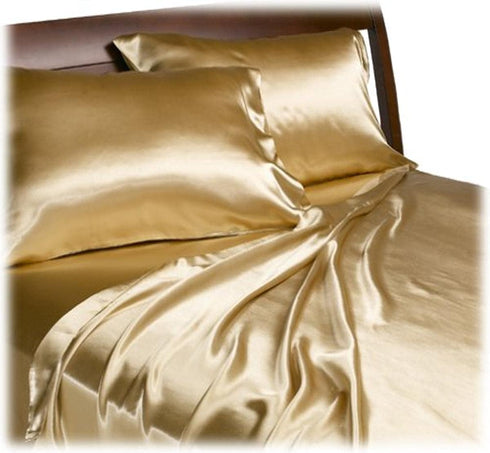 Royal Opulence Divatex Home Fashions Satin Queen Sheet Set, 3 pcs, Gold...