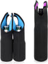 Hipiwe Set of 2 - Insulated Neoprene Wine Carrier Tote Bag + 6 Pack Beer Water Can Carrier Tote Bottle Holder Bottle Cooler Bag - Perfect for Trav...