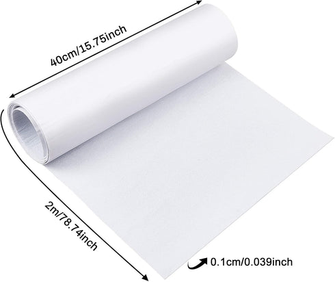 BENECREAT 15.7" x 78.7" Self-Adhesive Felt Fabric Shelf Liner for DIY Costume Making and Jewelry Drawer Box Fabric Peel Stick, 1mm Thick (White)...