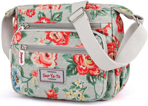 Casual Nylon Floral Shoulder Bag For Women Crossbody Bag Messenger Bags Travel Handbags With Adjustable Strap Waterproof...