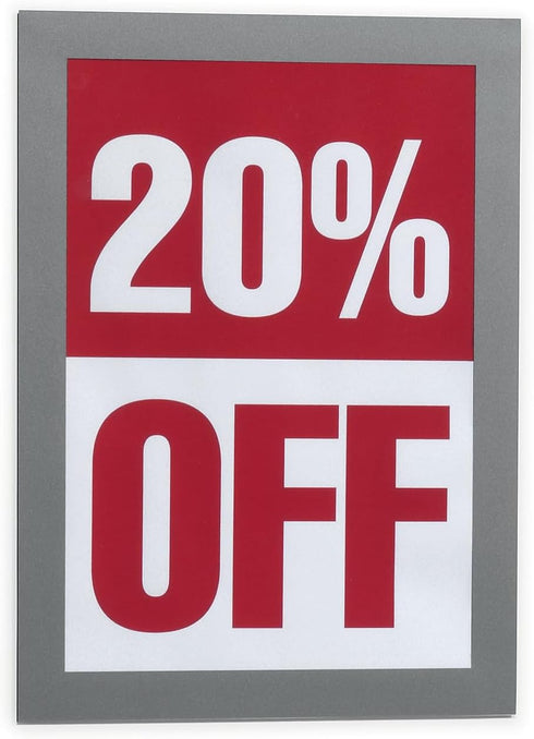 Durable Duraframe Self Adhesive Magnetic Sign Holder in Half Letter-Size 5.5" x 8.5" Inches - Silver Frame - Pack of 2...