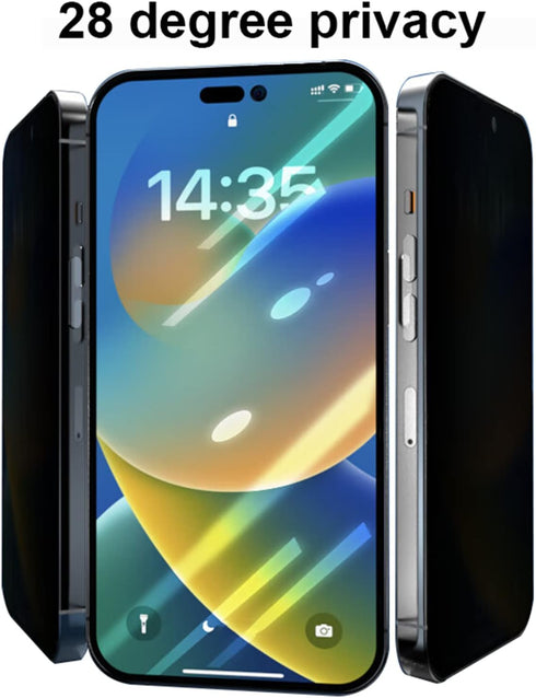 (2 Set 4 Pack 2 PCS Privacy Tempered Glass Anti-Spy Screen Protector Anti-Peeping Film and 2 PCS Camera Lens Protector Suit for iPhone 14 Pro Max...