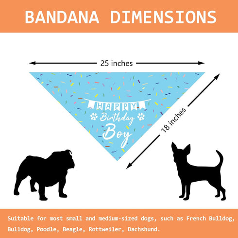 Dog Birthday Bandanas Boy Dog Birthday Outfit Decorations Scarf Gifts for Birthday Boy Dog Puppy Pet Happy Birthday Blue Dog Bandana Dog First Bir...