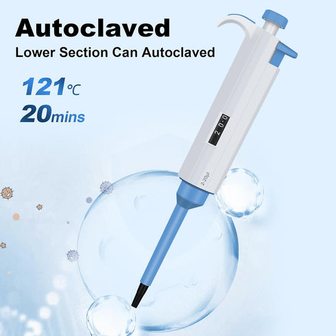 2-20?L Single Channel Pipette, Adjustable Variable Volume Micropipette High Precision Pipettor Lab Micro Pipettes for Laboratory...