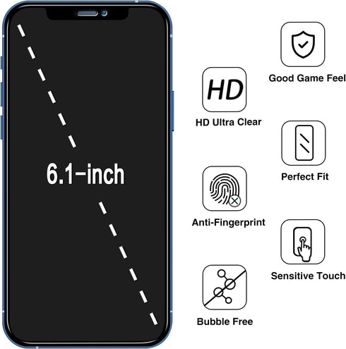 HPTech (2 Pack) Privacy Screen Protector Designed for iPhone 12, iPhone 12 Pro 6.1-inch Anti-Spy Tempered Glass, Anti Scratch, Bubble Free...