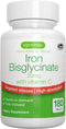High Absorption Chelated Iron Bisglycinate 20mg with Vitamin C, Non Constipating Gentle Iron, 180 Tablets, Targeted Release, One Daily, Vegan, by ...